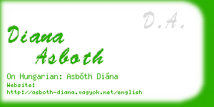 diana asboth business card